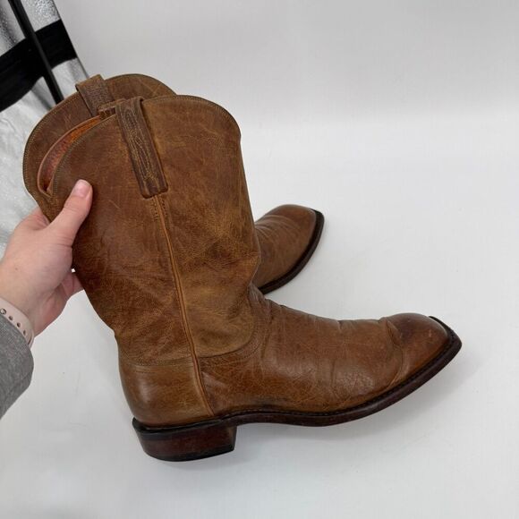 Lucchese Mens Square Toe Cowboy Boots Brown Western Everyday Size 9 2E WIDE main image 5